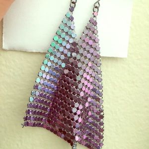 Purple chain earrings